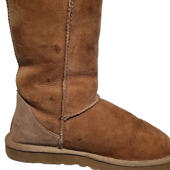 UGG 5815 Chestnut Leather Sheepskin Boots Women's Size 7 - Picture 11 of 12